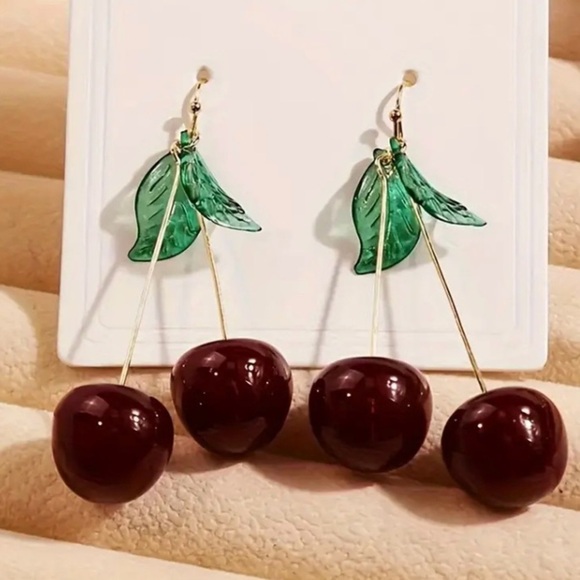 ✨Anthropologie Lenore Cherry Drop Earrings - Picture 4 of 5